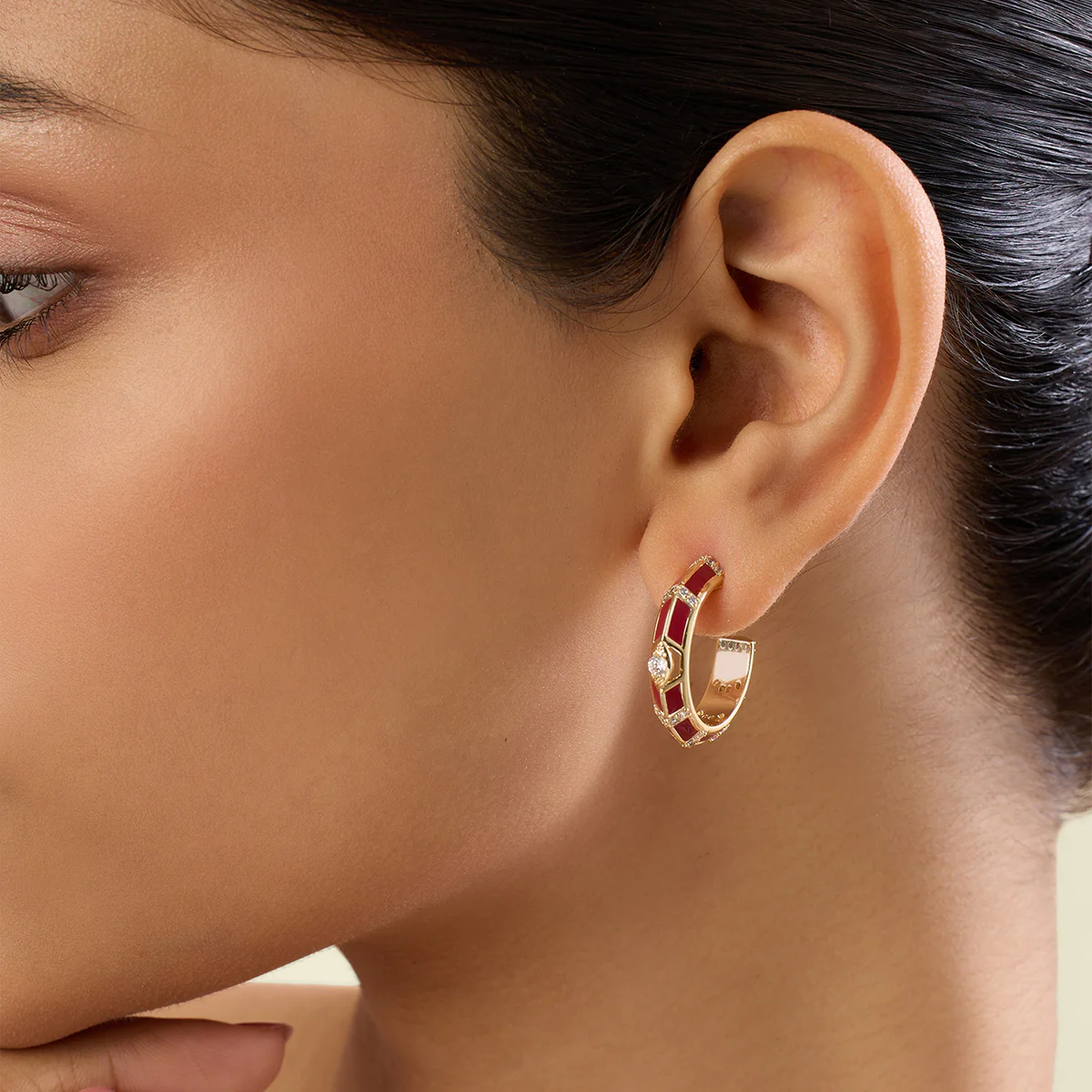 Auralis Fiery Hoops In 18Kt Gold Plated - Image 4