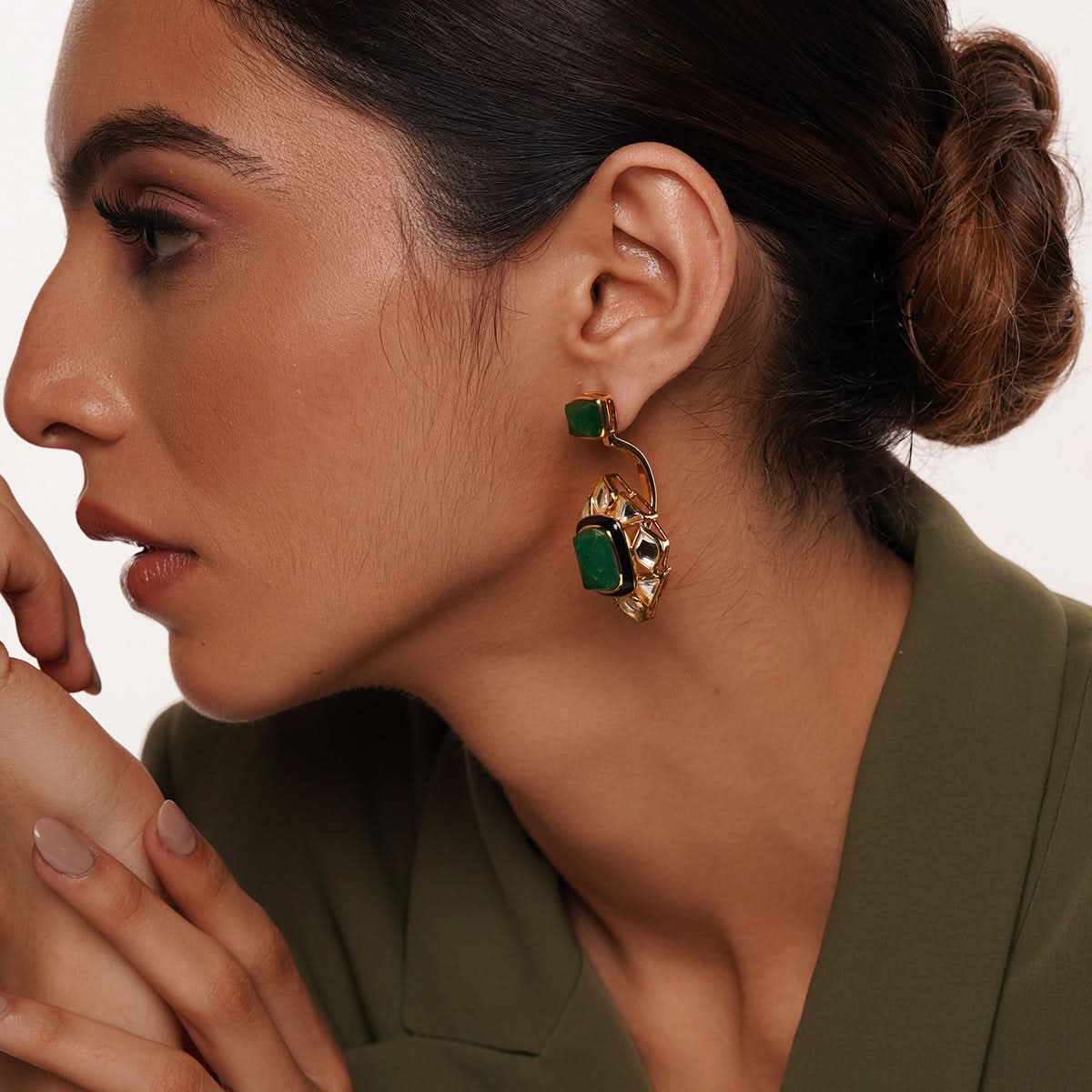 Begum Haute Evergreen Duplet Earrings - Image 4