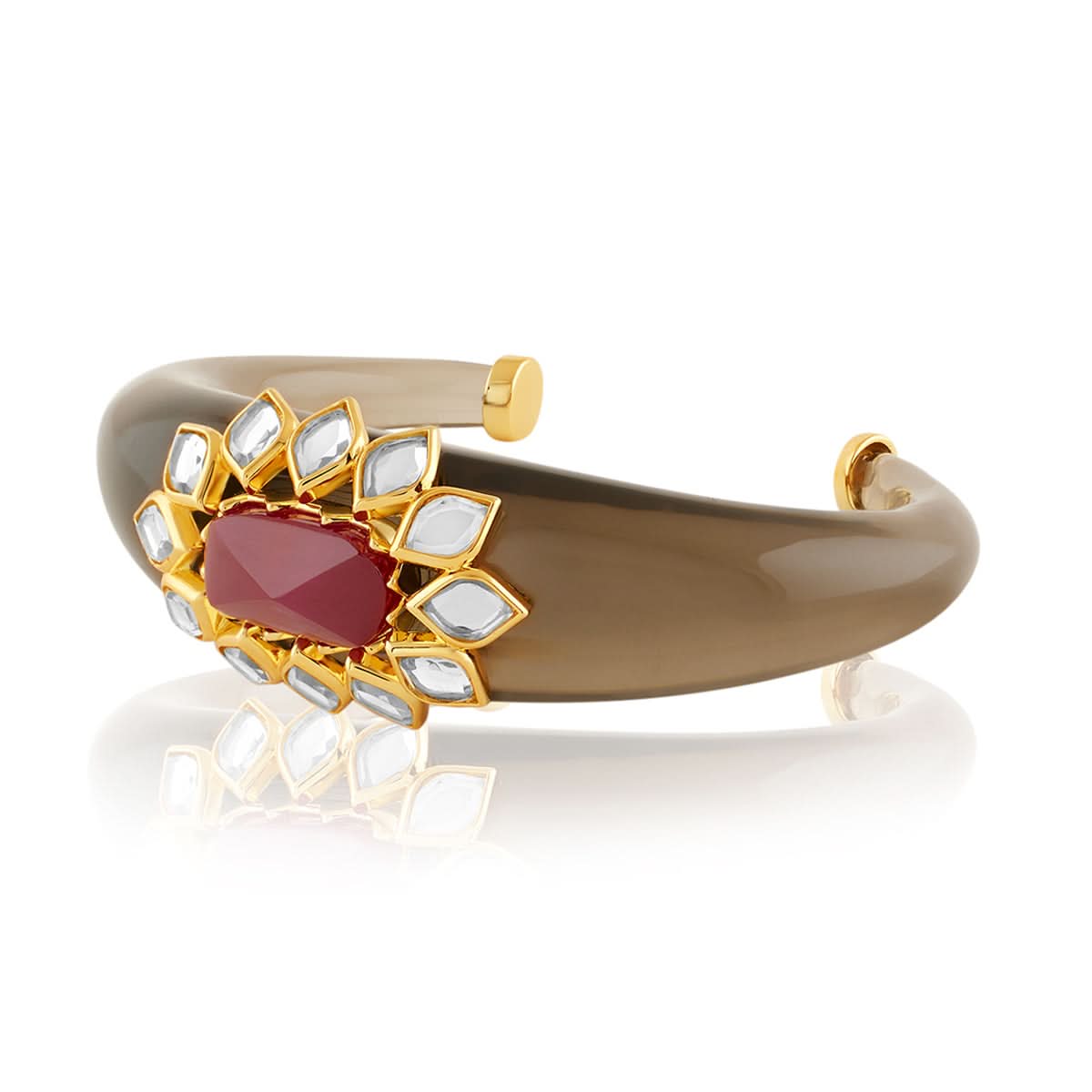 Begum Haute Pink Resin Cuff - Image 3