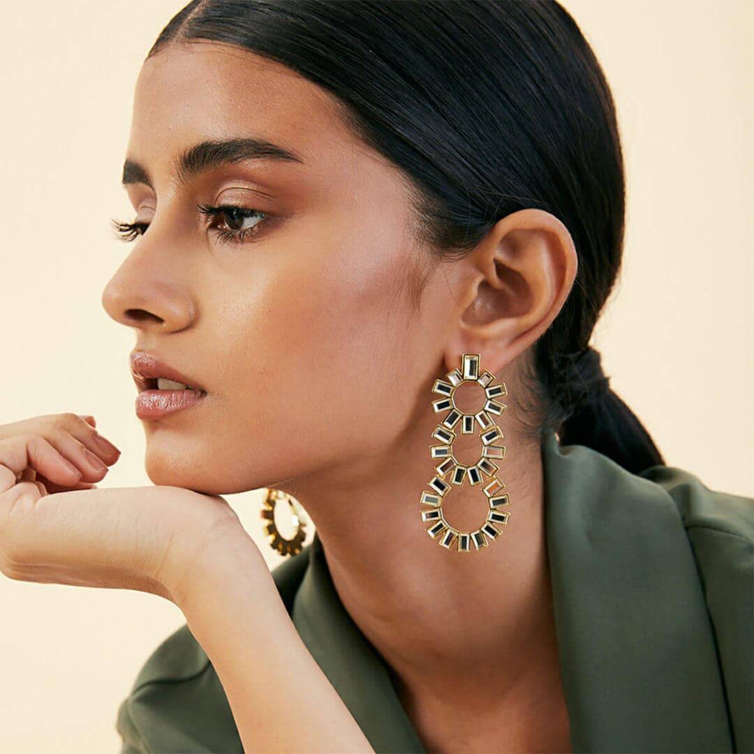 Disco Mirror Chandelier Earring - Image 4