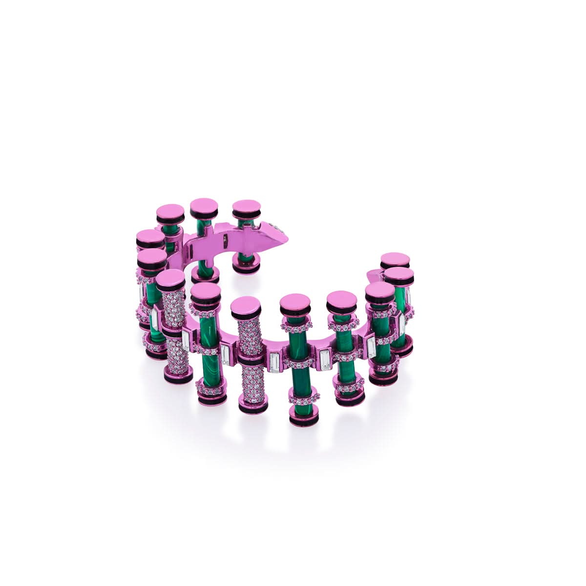 Hyper Pink Crystal Enamel Cuff - Image 3