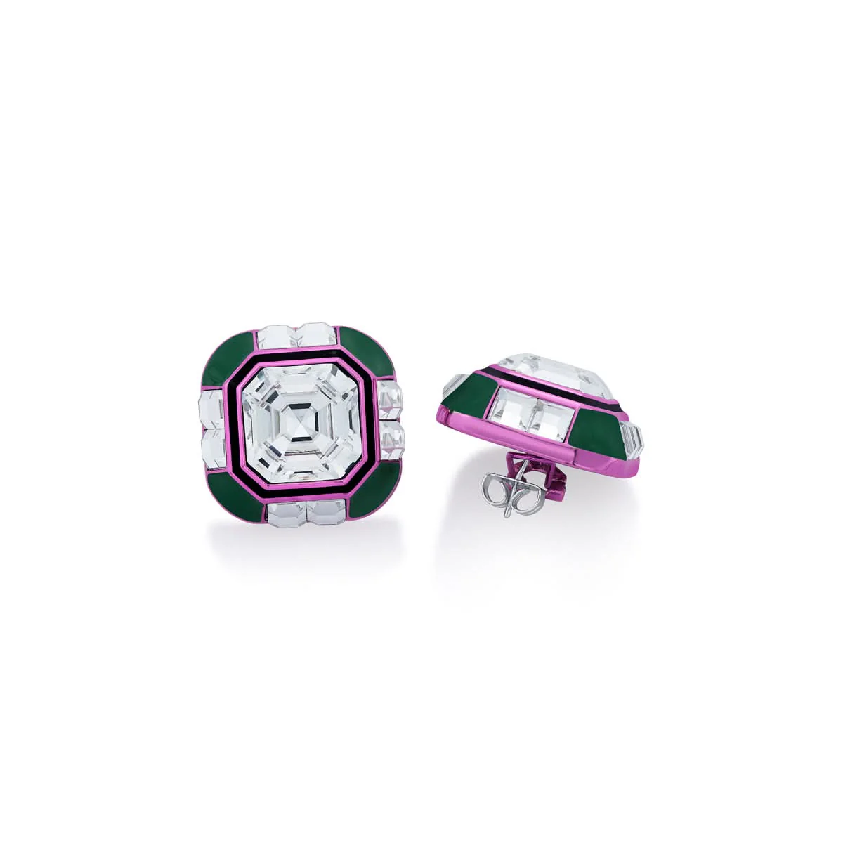 Jungle Green Oversized Crystal Studs - Image 3