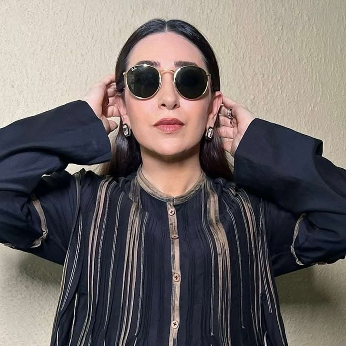 Karishma Kapoor Chrome Octa Crystal Studs - Image 3