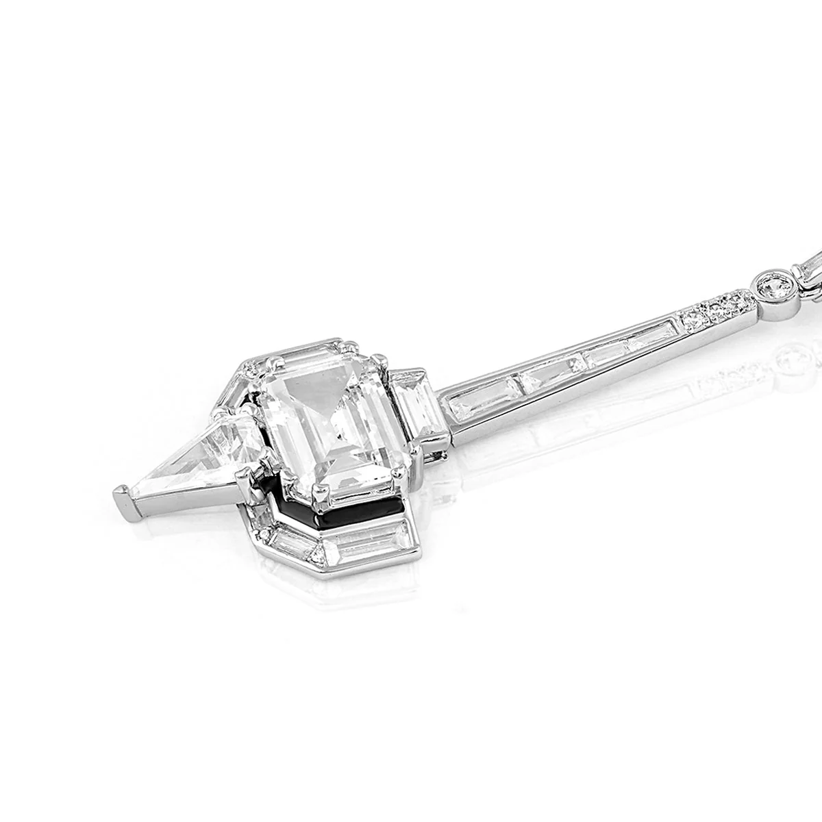 Luxe Enamel CZ Dangler Earrings - Image 5