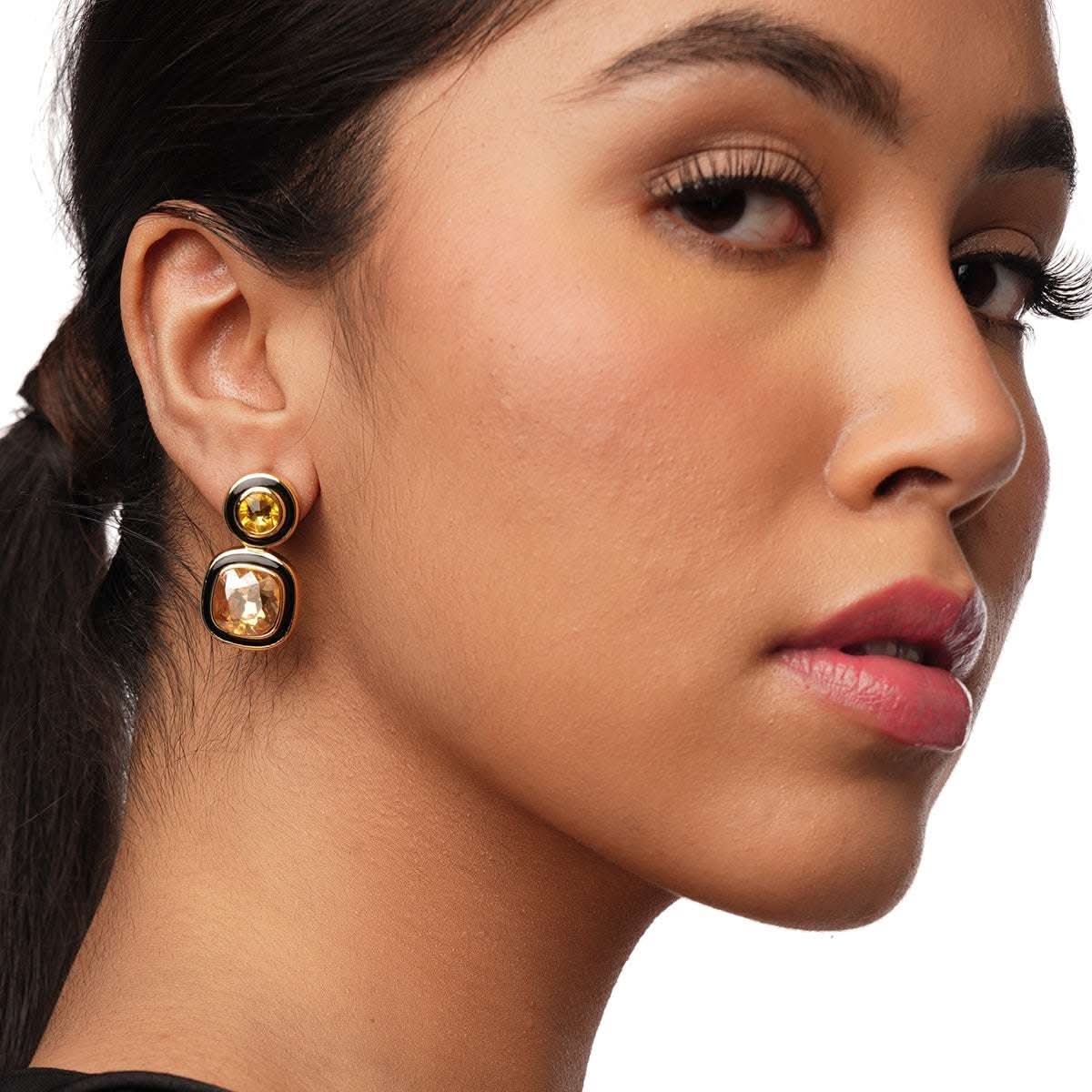 Neha Dhupia Bling Crystal Drop Earrings - Image 4