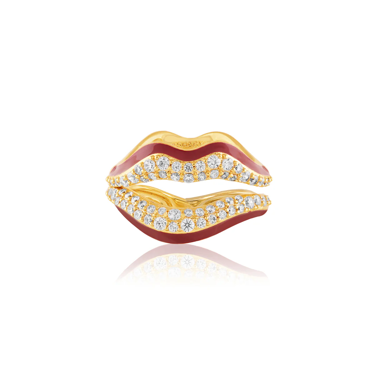 Obscura Lip Ring In 18Kt Gold Plated - Image 2